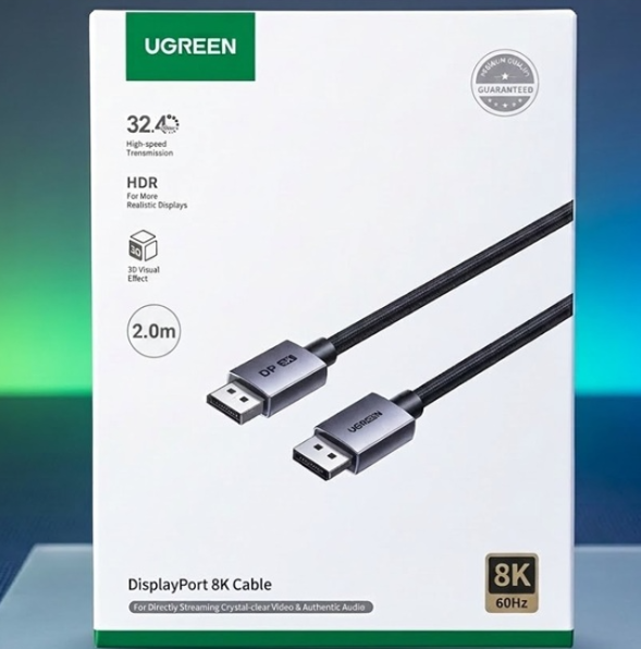 Cáp DisplayPort to DisplayPort 1.4 8K@60Hz Dài 2M UGREEN DP120 25905